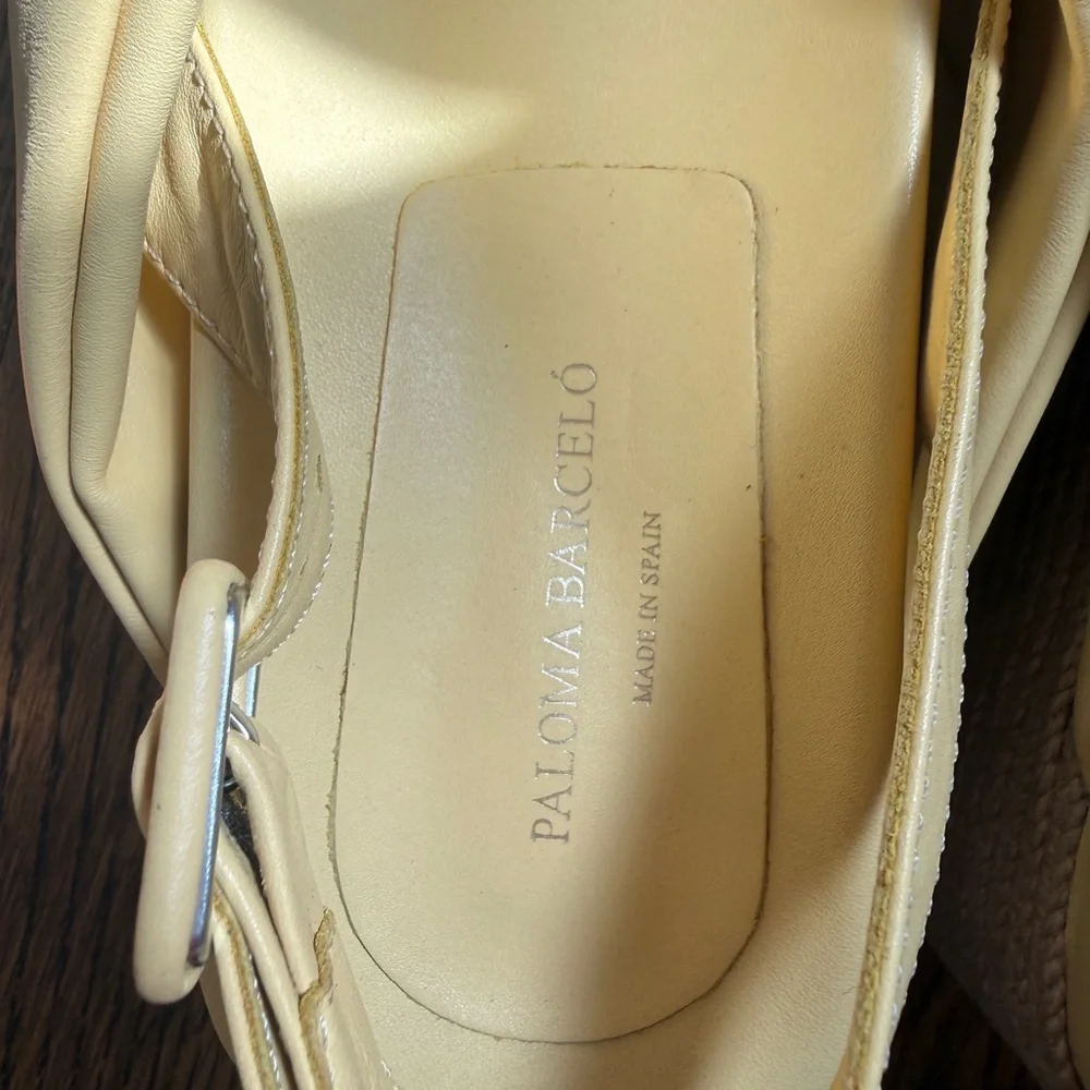 PALOMA BARCELÓ ESPADRILLES Yellow Platform Espadrille Slingback Sandal - Sz 9